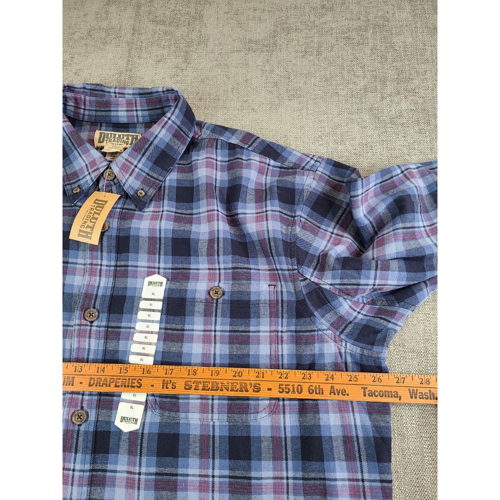 *NWT* Duluth Shirt Mens XL Blue Plaid Flannel Free Swinging Regular Fit Button - Picture 4 of 6